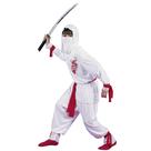 Costume Fun World White Ninja para crianças, tamanho grande, 12-14
