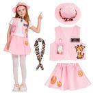 Costume IKALI Kids Zoo Keeper Pink Safari Colete de 8 a 10 anos