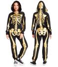 Costume Tipsy Elves Gold Skeleton, macacão feminino M
