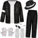 Costume Woaproer Kids 80s 90s Pop Star Dance Party 5-7 anos