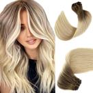 Costure em extensões de cabelo Benafee Ash Brown a Platinum 40cm