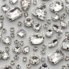 Costure em strass TANOSII, 100 peças, formas mistas, vidro, branco