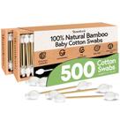 Cotonetes de ouvido de bambu Ibambo 100% algodão orgânico, pacote com 500