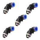 Cotovelo Instantâneo Tubo 6mm X Rosca 1/4 Bsp 5 Unidades
