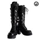 Coturno 5021 cano alto envernizado 5 fiv com salto