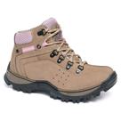 Coturno Adventure Bota Feminino em Couro Areia