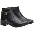Coturno Bota Feminina Casual Cano Curto Lisa Macia