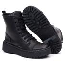 Coturno Bota Feminina Tratorada Preta