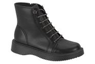 Coturno Bota Feminino Cano Curto Moleca Cor:PretoTamanho:34