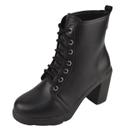 Coturno Bota Feminino Cano Curto Salto Tratorado Moda