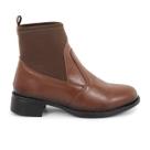 Coturno Bota Feminino Couro Preto Neoprene Salto Confortável Coturno Bota Feminino Couro Preto Neoprene Salto Confortável