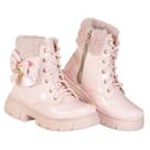Coturno Bota Infantil menina Montaria Tratorada Festa Laço Pelúcia Inverno frio Confortável Antiderrapante Leve