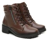 Coturno Bota Salto Baixo Cano Curto Ziper Cuturno Preto Café