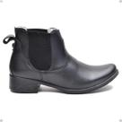Coturno Casual Feminino Em Couro Bota Chelsea Cla-Cle