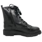 Coturno Chunky Militar De Amarrar Croco Em Couro ORCADE