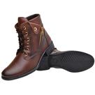 Coturno Feminino Bota Cano Curto Salto Baixo Estilo Confortável