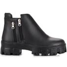 Coturno Feminino Bota Tratorada Salto Baixo Confortável Preto Coturno Feminino Bota Tratorada Salto Baixo Confortável Preto
