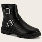 Coturno Feminino Cano Curto Conforto Salto Tratorado Fivela Moleca 5344.107.23572 -