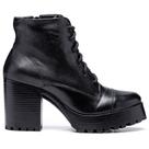 Coturno Feminino Cano Curto Zíper Bota Tratorada Casual