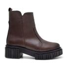 Coturno Feminino Couro Estilosa Conforto Elegância Durabilidade Bota cor Café