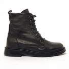Coturno Feminino Flatform Sapato Da Corte Couro Salto Baixo Cano Curto Cadarço