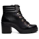 Coturno Feminino Pegada Burnished Couro Soft Touch Preto