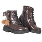 Coturno Infantil Bota menina Montaria Festa Laço Pelúcia Inverno frio Confortável Antiderrapante Leve