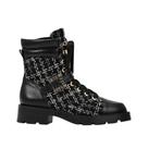 Coturno Jorge Bischoff Coturno Cano Curto Tecido Tweed Preto