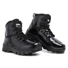 Coturno Masculino Cano Baixo em Couro - Preto