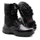 Coturno Militar Em Couro E Lona Cordura Extra Leve Tático Militar Bmbrasil 5150/01 Preto