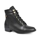 Coturno Modare Feminino Preto Cadarço Conforto Casual