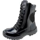 Coturno Tatico Force Militar 2 Zíperes Couro Com Brilho Tamanho: 38Cor:Preto