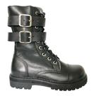 Coturno Vilela Boots Cano Médio Unissex Caveira Spike Fivelas