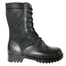 Coturno Vilela Boots Combate Preto Couro Legítimo e Lona