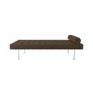 Couch Barcelona Inox em Couro Natural Marrom