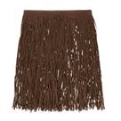 Couro PU Fringe Trim M METERXITY 1,8 m, marrom escuro, dupla face