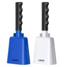 Cow Bell LEKATO de aço de 8 polegadas com alça, pacote com 2 unidades, azul e branco