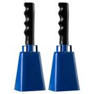 Cowbell Javik Steel com alça de 20 cm Noise Maker Blue, pacote com 2