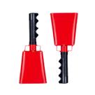 Cowbell Javik Steel de 20 cm com alça, pacote com 2 unidades vermelhas para esportes