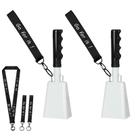 Cowbells Mardili, 10 cm com alça, eventos esportivos, pacote com 2, branco