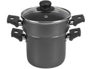 Cozi Vapor Cuscuzeira Grafite 14 cm 1,2 L em Alumínio com Revestimento Antiaderente Multiflon