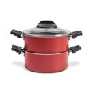 Cozi-Vapore Alumínio c/Antiaderente 16cm 1,45L Cereja 7102/150 Brinox