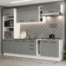 Cozinha 290005 Com Armário E Balcão Branco/Cinza Cozinha 290005 Com Armário E Balcão Branco/Cinza