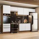 Cozinha 340001 Com Armário E Balcão Rustic/Branco Veludo