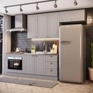Cozinha 4 Peças Com Módulo De Forno De Embutir Amy Casa 812 Cinza
