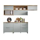 Cozinha 5 Peças 100% Mdf Marquesa Nature/verde