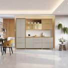 Cozinha 5 Peças Marquesa Vidro Reflecta Nesher Nature-Greige Cozinha 5 Peças Marquesa Vidro Reflecta Nesher Nature-Greige