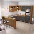 Cozinha 9 Peças Imperatriz Gourmet Ripado Canto 100% Mdf