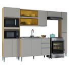 Cozinha Aline com Balcão e Paneleiro Damasco Off White - Poquema Cozinha Aline com Balcão e Paneleiro Damasco Off White - Poquema