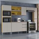 Cozinha Ambiente Aline Balcão Com Tampo E Paneleiro Damasco Off White - Poquema Cozinha Ambiente Aline Balcão Com Tampo E Paneleiro Damasco Off White - Poquema